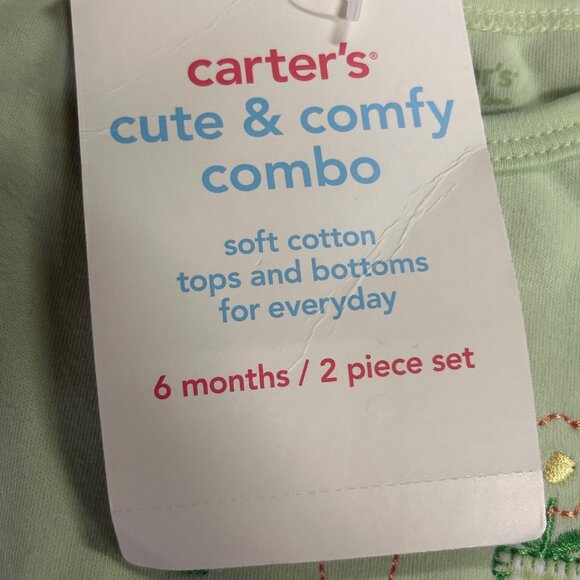 Carters Cute & Comfy 2 Piece Cotton Top & Bottom 6 Mo Mommy's Little Blossom - Picture 8 of 9